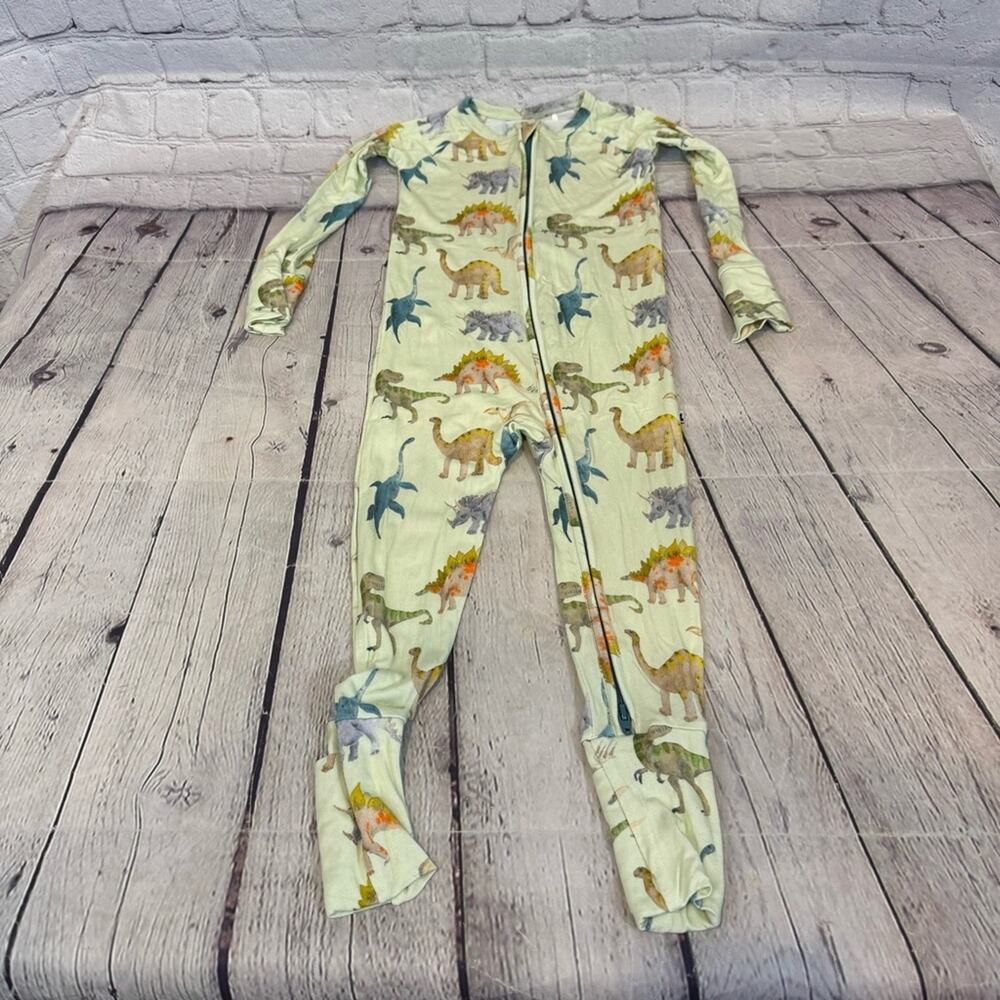 Kiki + Lulu Dinosaur Pattern Bamboo Zipper Romper